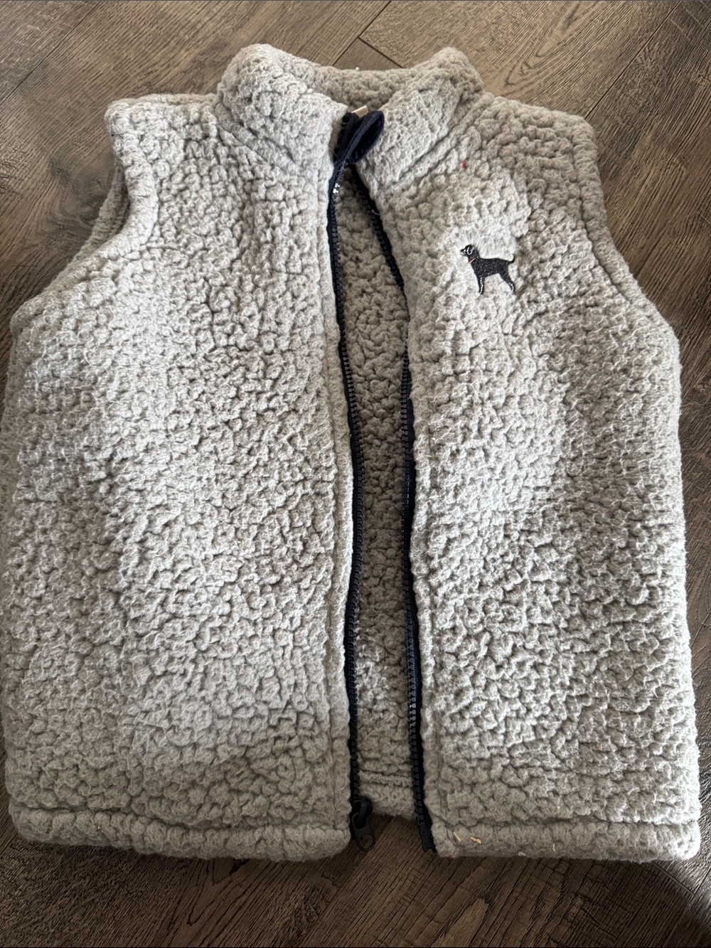 The Black Dog Sherpa Zip Vest with Dog Logo
